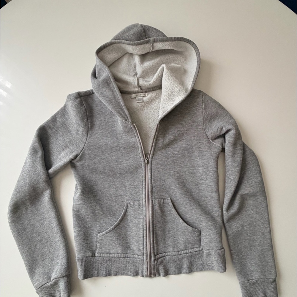 Halogen Gray Zip-Up Hoodie
